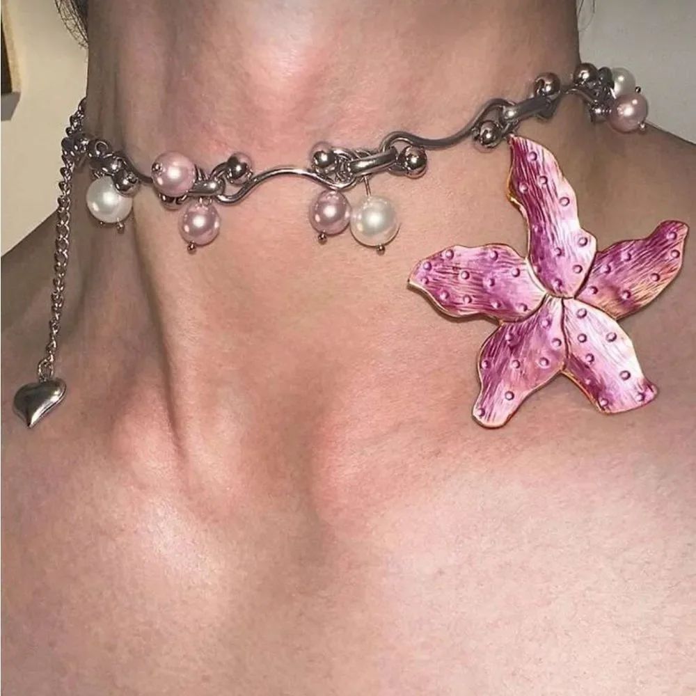 Pink Starfish Necklace Q668